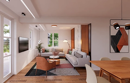 Complete Interior design set and 3d renderings