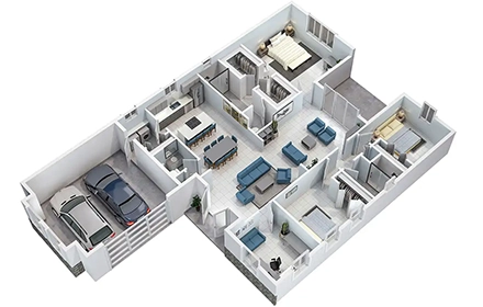 convert your 2d floor plan into a marketing 3d plan